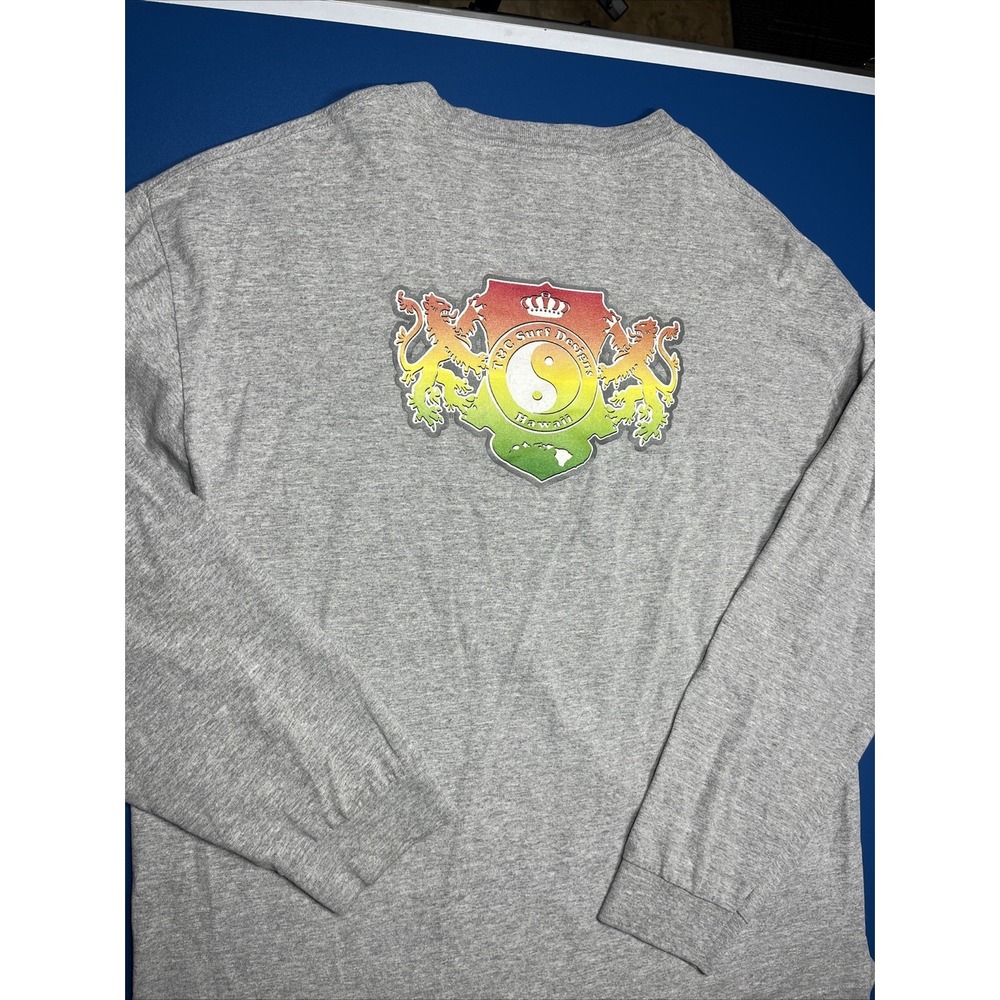 Vintage Surf Shirt Mens Large T&C Designs Town & Country Yin Yang 90s Y2K Hawaii